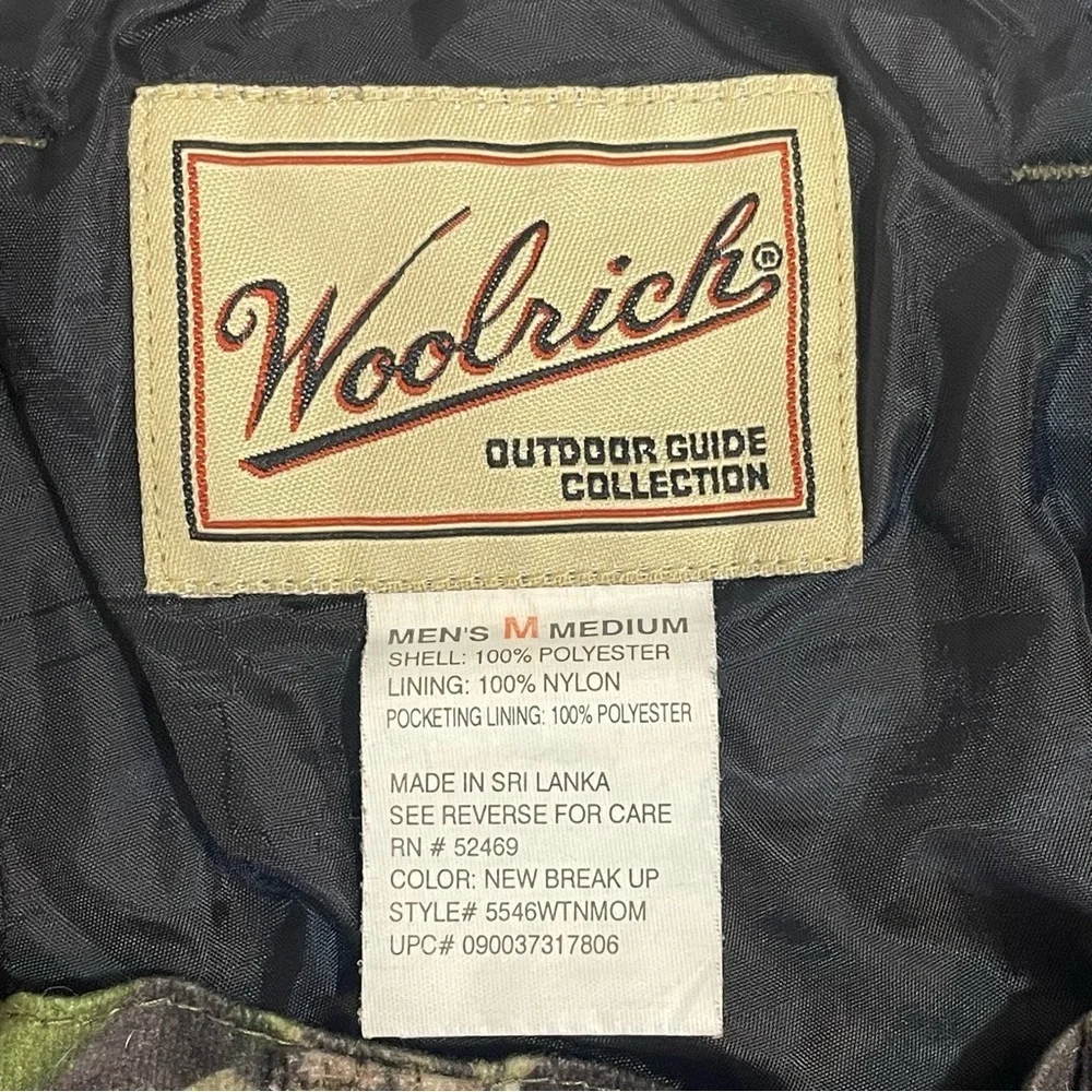 Woolrich Camouflage Men's Pants. Size M. Snap cuff. Hunting. Pre-owned. Outdoor.